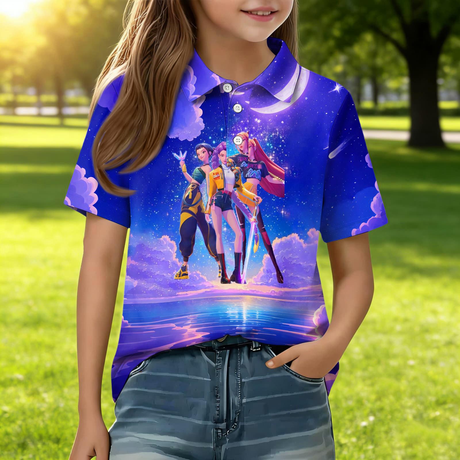 Children s Daily Casual Short-sleeved Print Tops T-shirts Shirts 150