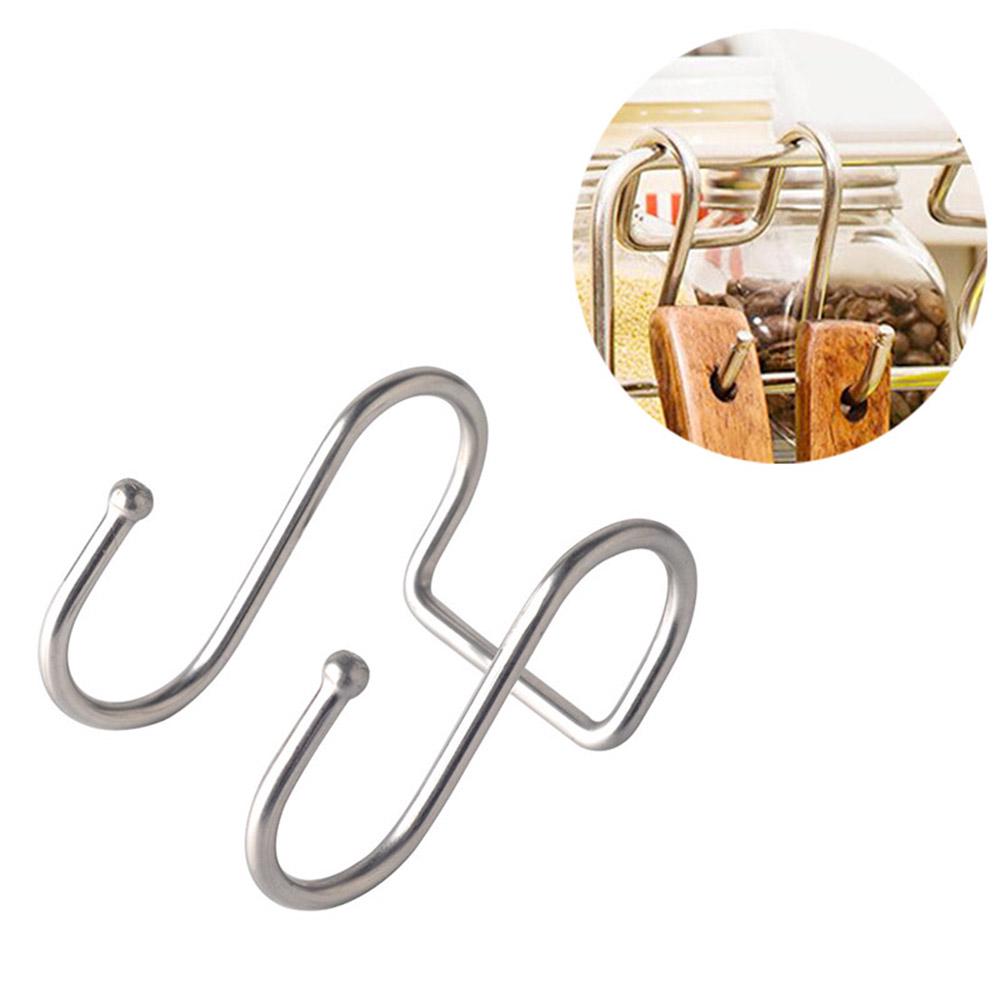 Home Cabinet Kitchen Double S Shape Bathroom Stainless Steel Rack Storage Hook Hanger Organizer