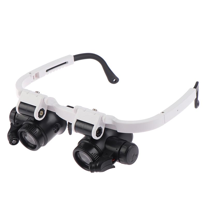 Headband Glasses Magnifier With Led Light 8X 15X 23X Watchmaker Jeweler Loupe