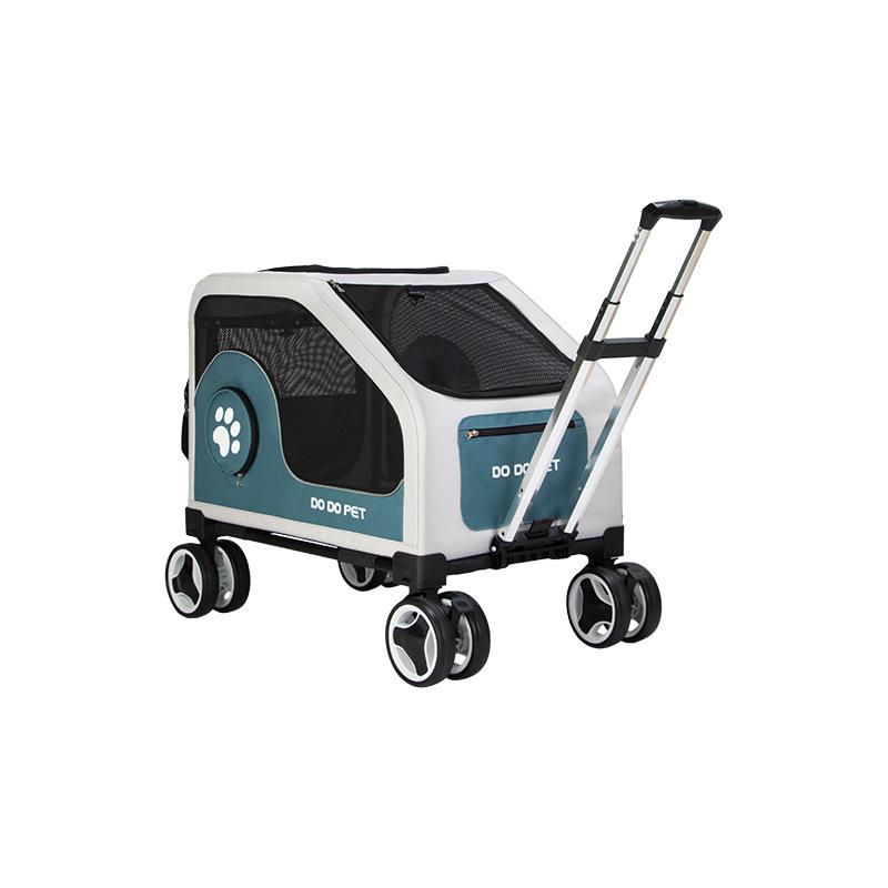 Pet Rolling Luggage: Lightweight Foldable Stroller & Travel Case for Dogs and Cats with Large Capacity Large серый