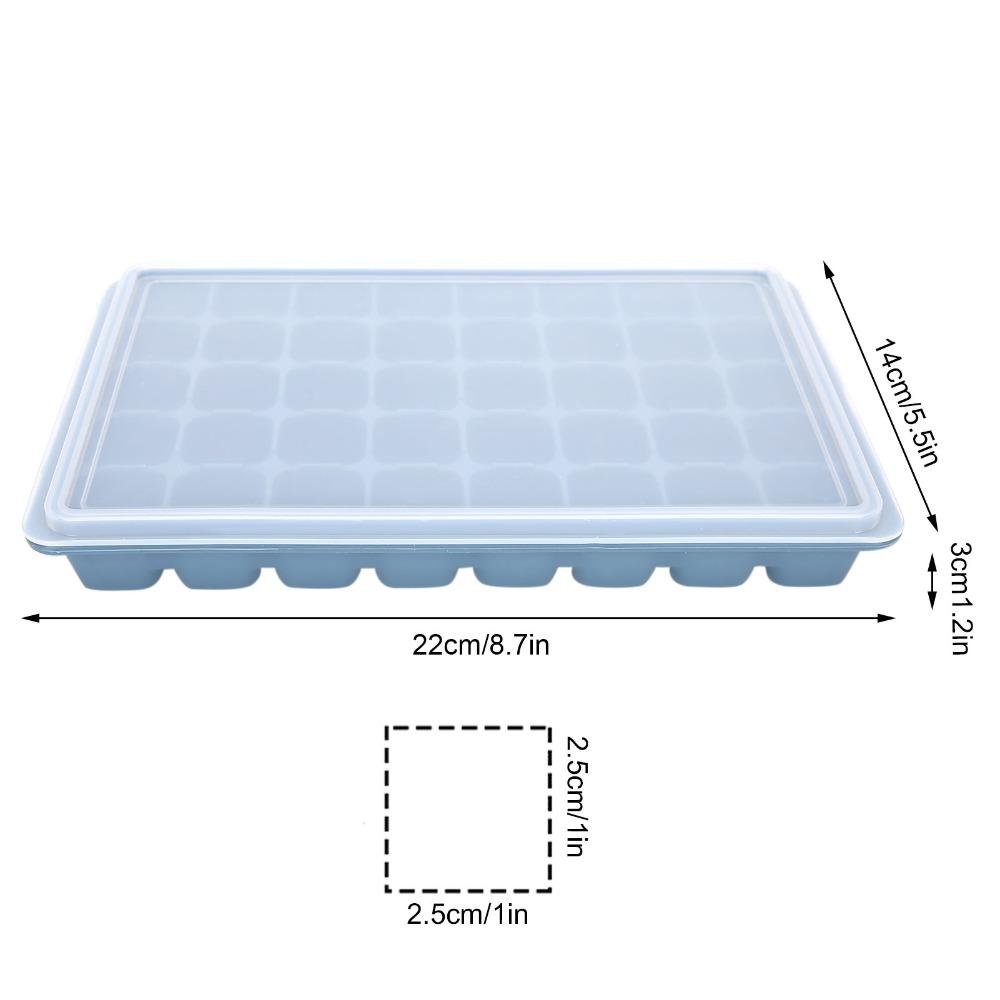 With Lids Silicone Ice Cube Tray Square Shape Candy Mold Multi-Use Ice Cube Mold Home