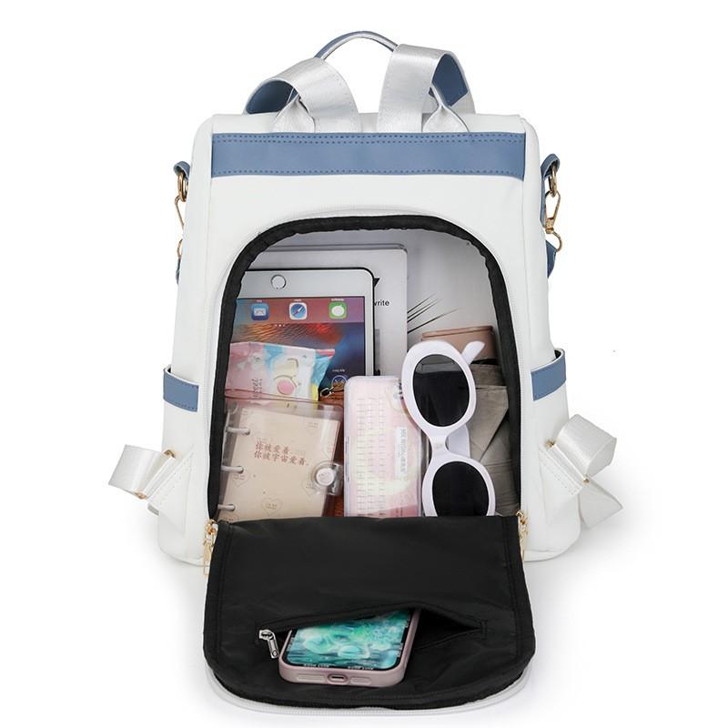 Womens Tassel Shoulder Backpack Soft PU Leather Casual Commuter Bag With Anti-Theft Design Lightweight Comfort
