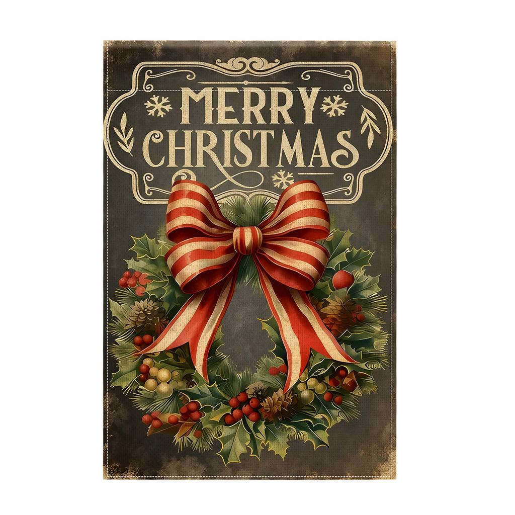 Christmas Holly BerriesGarden Flag 12x18 Inch Double Sided for Courtyard Outdoor Welcome Flag Decoration (Excluding flagpole)
