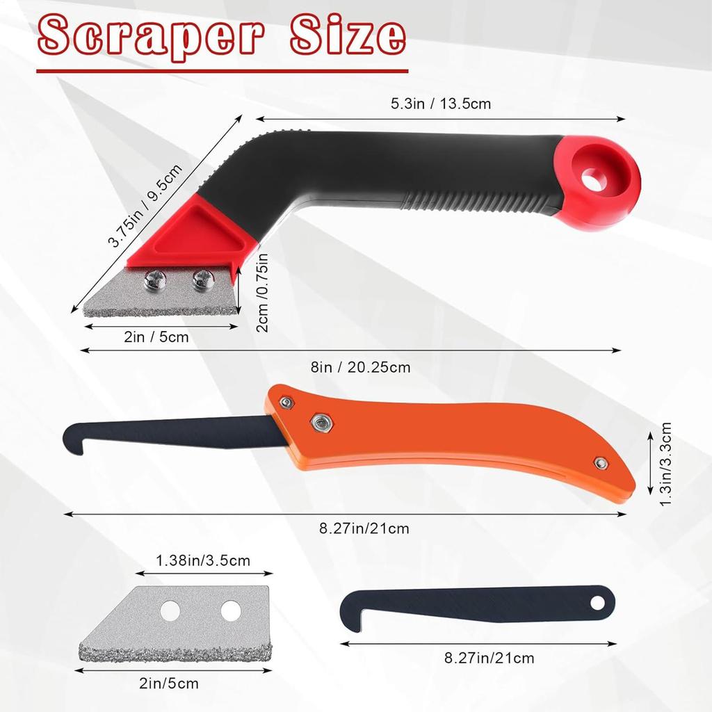 Grout Scraping Tool 10X Grout Saw Grouting Accessories 5 Pack Extra Replacement Cutter Heavy-Duty Scraper Grout Removal Tool Set