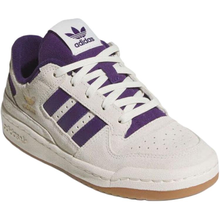 Adidas Originals FORUM Low top Children's Basketball Shoes Beige Purple Unisex JR0381