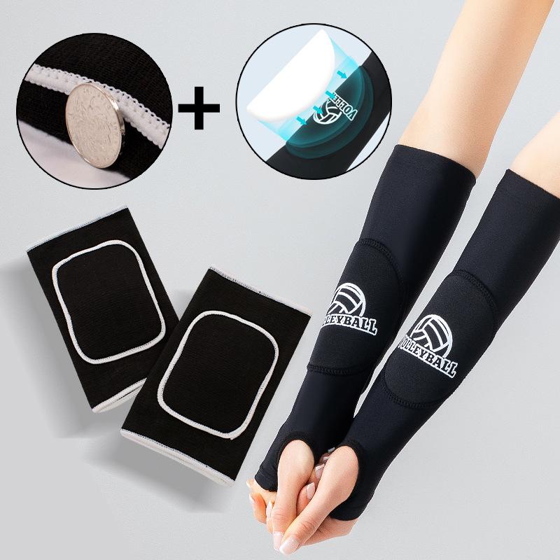 

Волейбольные налокотники наколенники губка амортизация ударов противоударные дышащие защитное снаряжение тренировочные профессиональные наколенники напульсники M