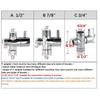 3 Way Stainless Steel G7/8" G1/2" G3/4" Diverter Valve Water Separator Toilet Shower Head Tee T Adapter Diverter Faucet Bathroom