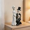 Skeleton Bride And Groom Figurine Gothic Resin Skull Wedding Couple Statue Gothic Desktop Sculpture for Day of The Dead Home Decor
