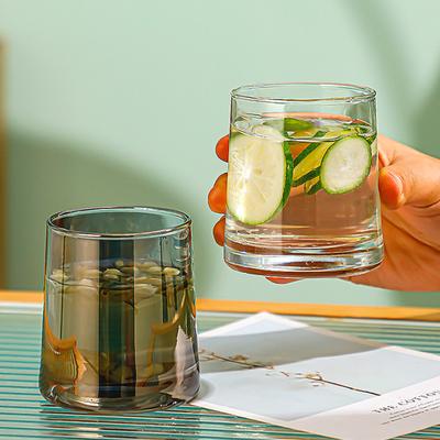 270ml 9.3oz Thickened Water Cup Simple Style Lemon Soda Water Cup Whiskey Glass Juice Cold Drink Mugs Light Luxury Wine Utensils