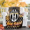 1pc Personalized Name Juventus Theme Blanket - Digital Print, Polyester, Cozy for All Seasons, Perfect for Outdoor, and Travel