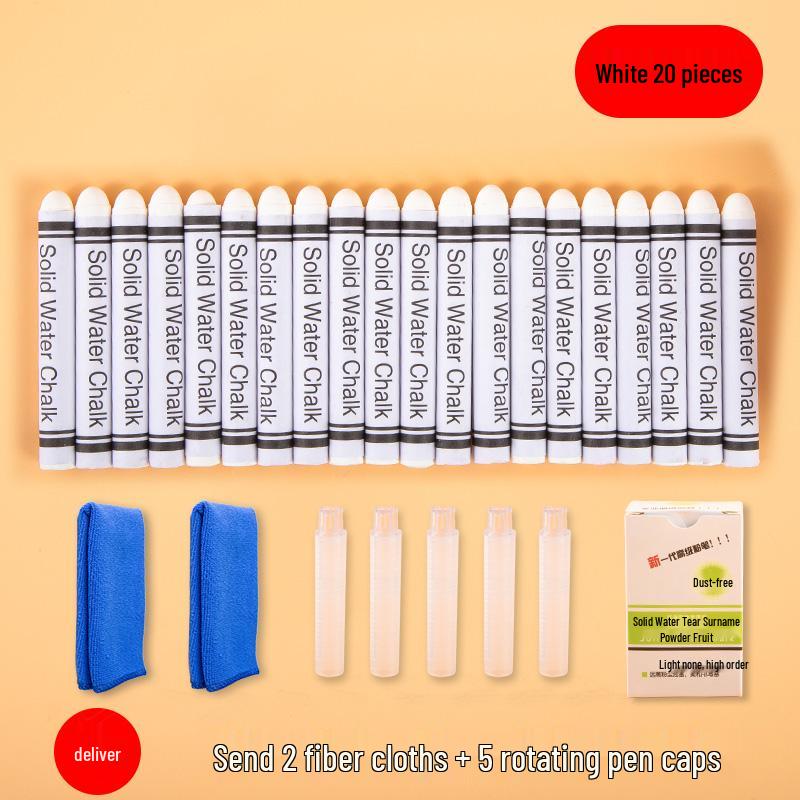 Set di Gessetti Colorati e Penne per Lavagna a Base d'Acqua e Pellicola Murale – Senza Polvere, Solubili in Acqua, Sicuri per Insegnanti e Bambini.