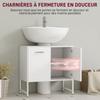 Bathroom Vanity Unit, Under Sink Storage Cabinet with Soft-Close Doors for Basin without or with Pedestal, White