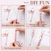 M-Modern-12 Pcs Beadable Keychain Bars For Beads Blank Keychain Beaded Keychain For Keychain DIY Projects Pendant Rose Gold Easy
