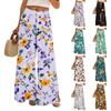 Women's Loose Casual Floral Print Wide Leg Pants With Elastic Waist Drawstring And Pocket Pants