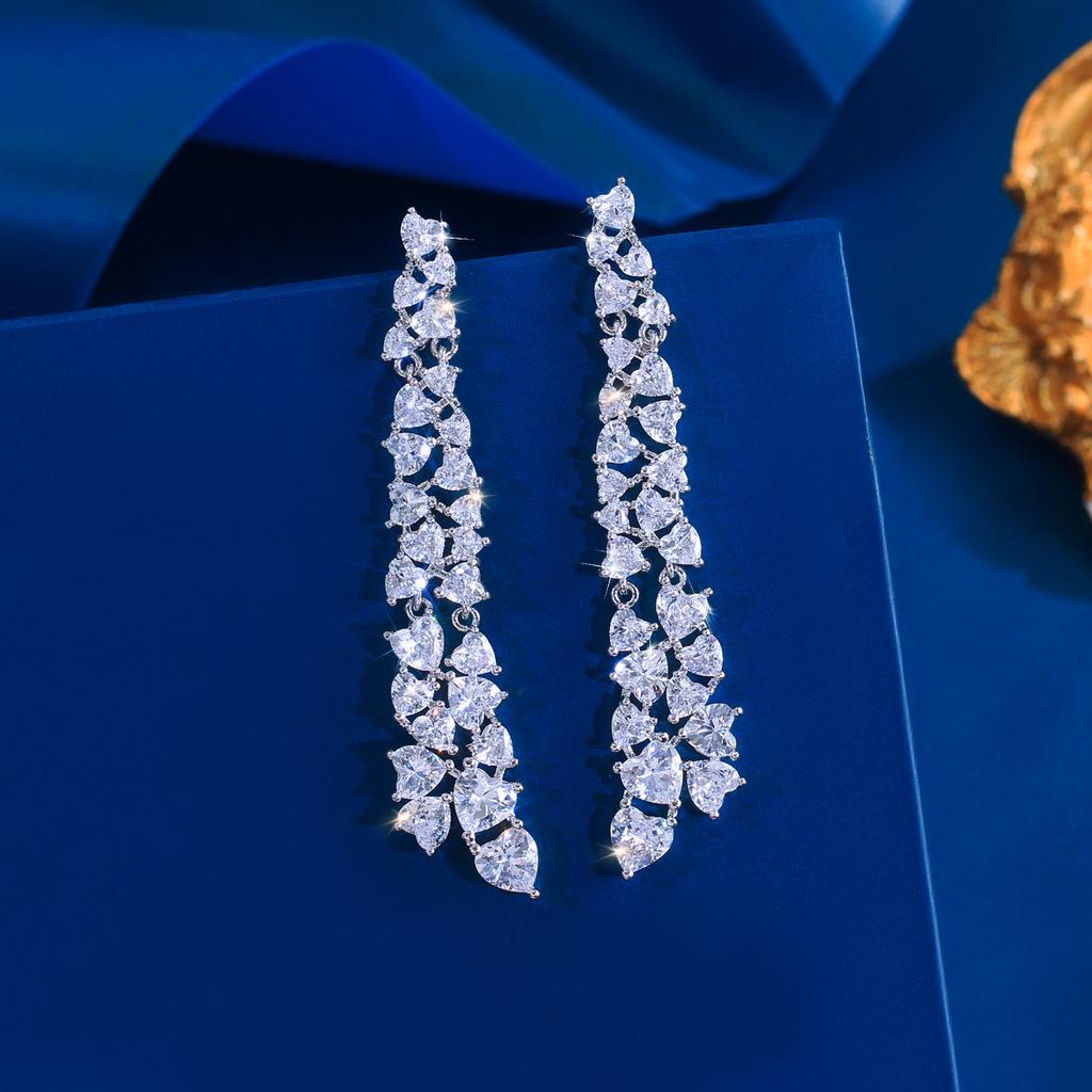Heavy Industry'S High-End Long-Fringed Diamond Earrings Dress With Modified Face Zircon Earrings