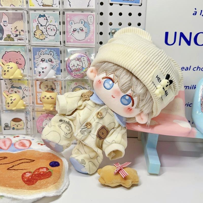 Original 20cm Doll Clothes Bear Shaped Cookies Climbing Suit Pajamas Cotton Doll Female Cute Doll Refill Toys Gifts