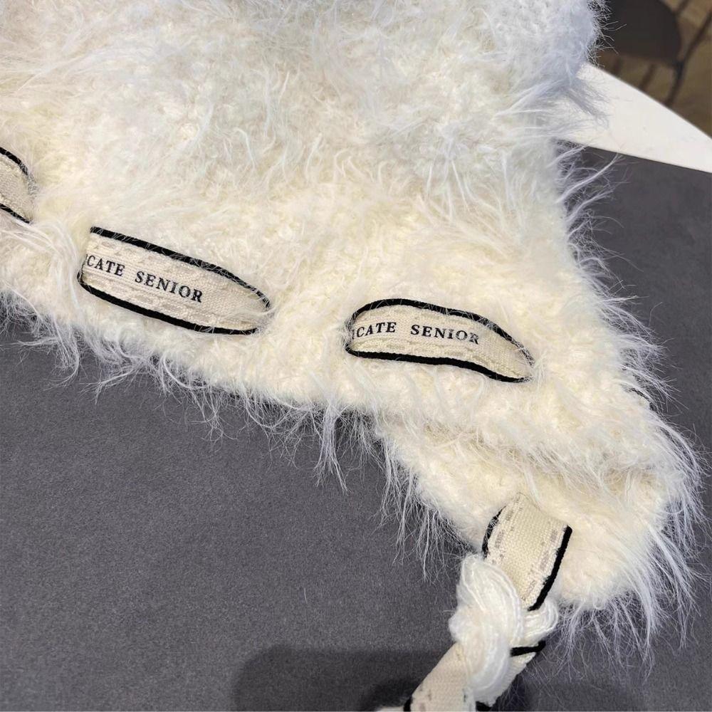 Cold-proof Faux Fur Beanies Hat Thicken Knitted Bobble Cap  Women Accessories