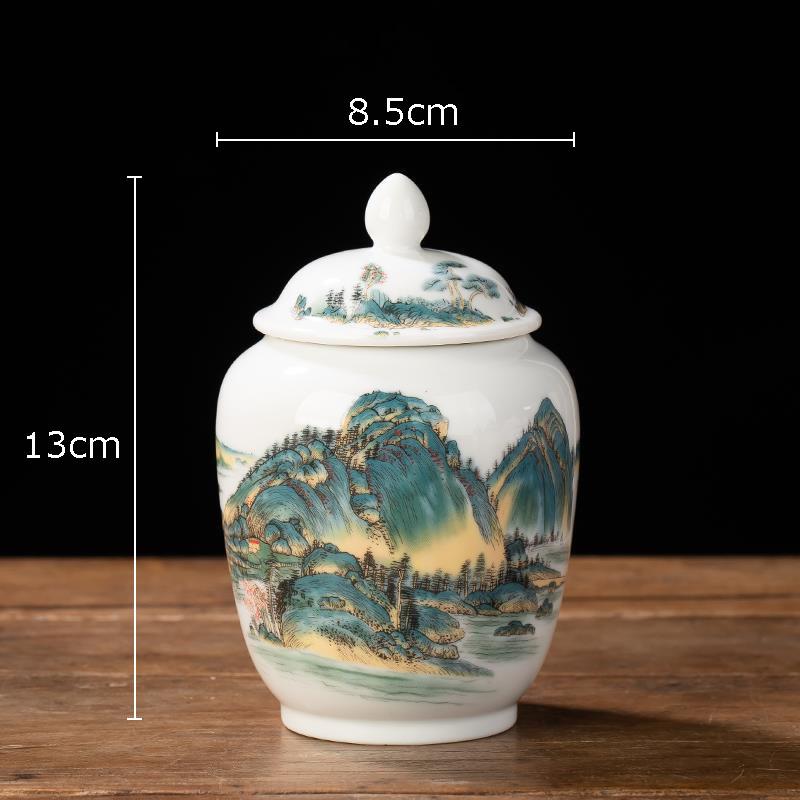 Blau-weiße Porzellan-Teedose Keramik-Tee-Organizer-Box Aufbewahrungsgläser Schreibtischdekoration Teeglas Kaffeebehälter Teedose