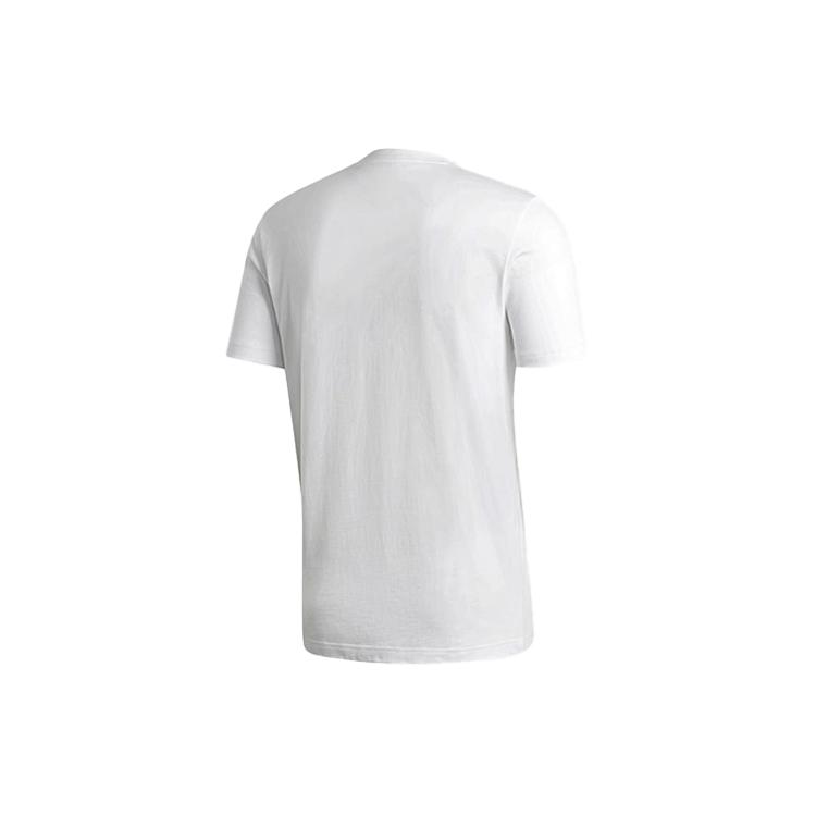 adidas T Shirts Men's White Crew Neck Moderate Straight Fit FH6625