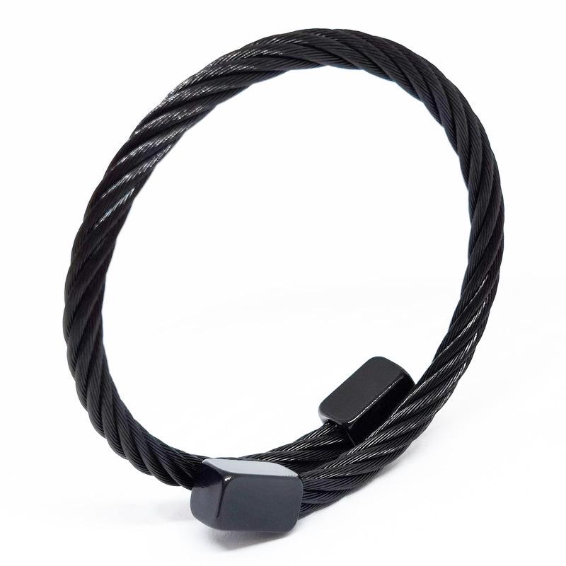 Men's European & American Style Stainless Steel Bracelet: Silver, Gold, Rose, Black Punk Braided with Square & Round Heads