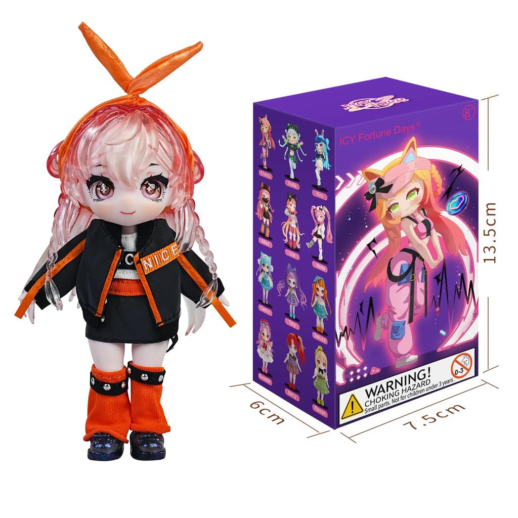 ICY Fortune Days 13cm BJD Doll - Anime Style Doll Set, Perfect for Gifts, Decoration, DIY Exercise, and Collections, Girl's Doll 8+