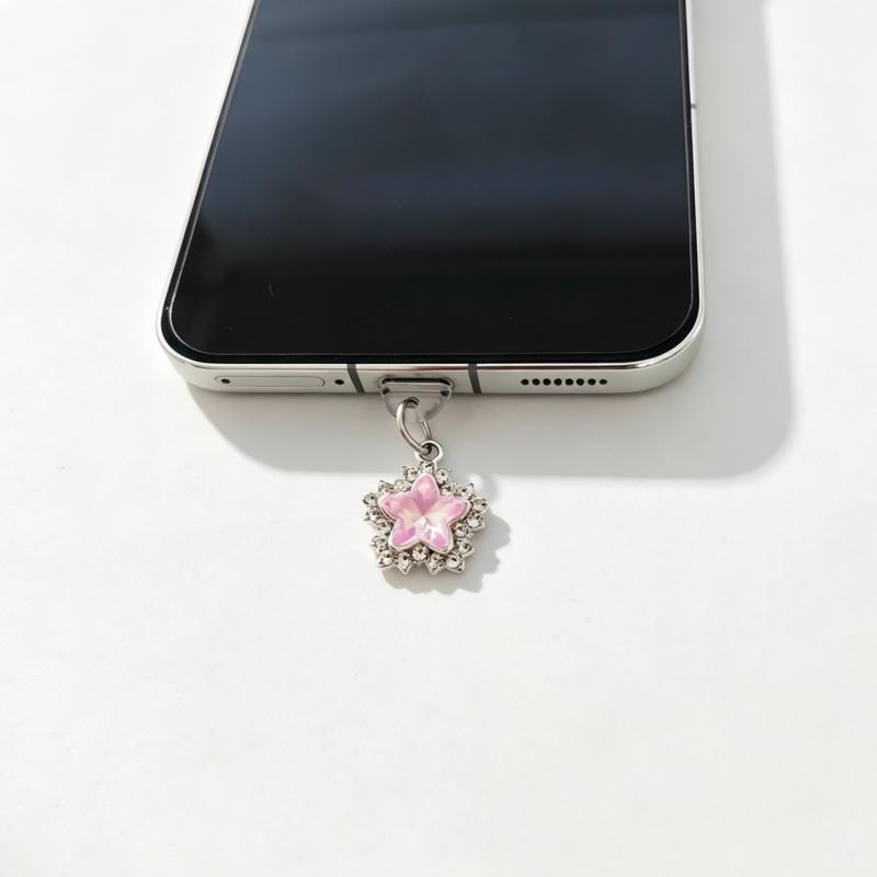 1 Piece of Diamond-Encrusted Star-Shaped Phone Dust Plug, Dreamy Design Charging Port Dust Protection Plug, Universal for Iphone/Android Phones