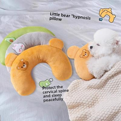 For Dogs, Pets Are Universal In All Seasons, Breathable Cartoon Embroidered U-shaped Pillow, Cat Sleeping Pillow Supplies