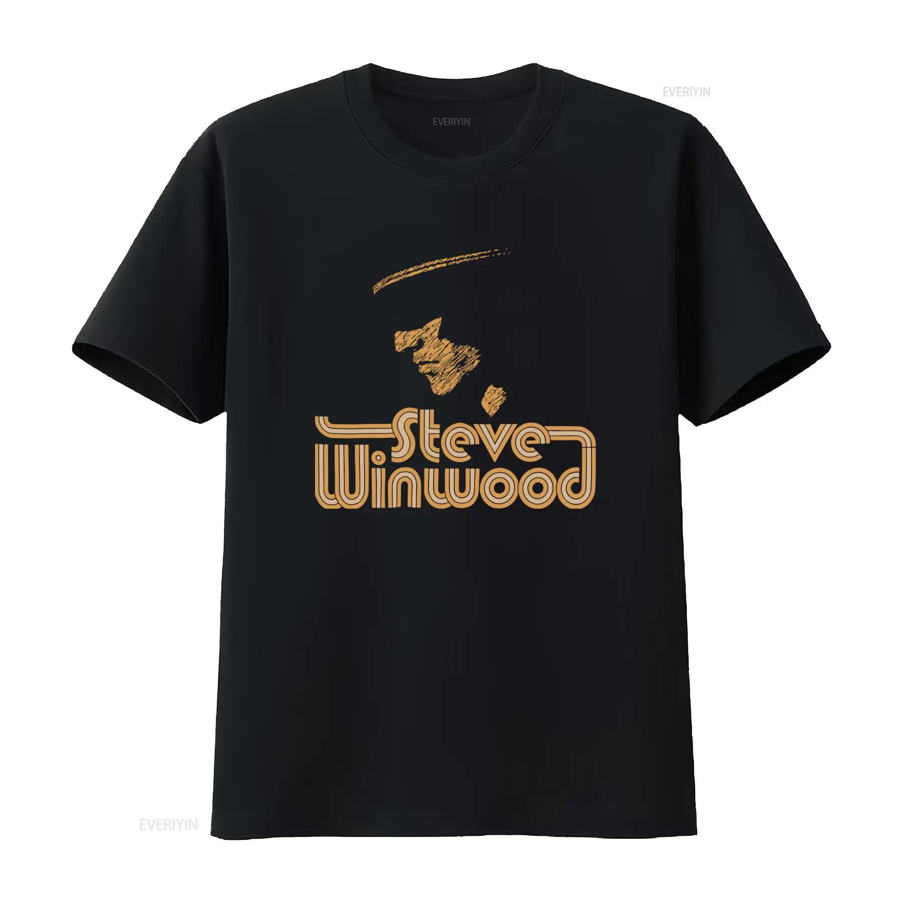 Vintage Steve Winwood Musikliebhaber Baumwolle Schwarz Vollgröße T-Shirt vintage Gewaschen Bequem Uni L black