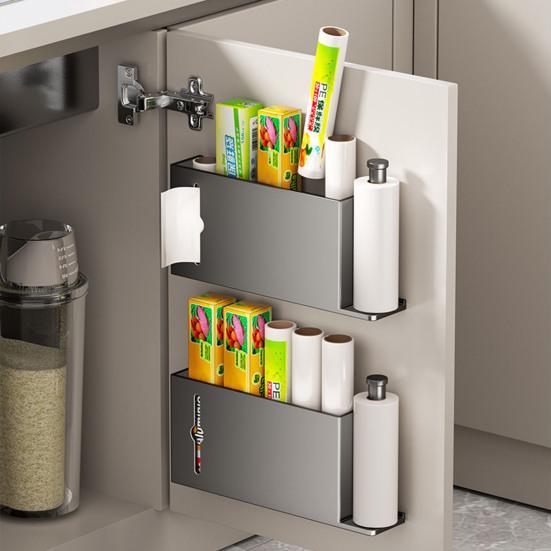 Roll Paper Holder Refrigerator Storage Rack Strong Load-bearing Easy To Install Multipurpose Self-Adhesive Under-Cabinet Organizer