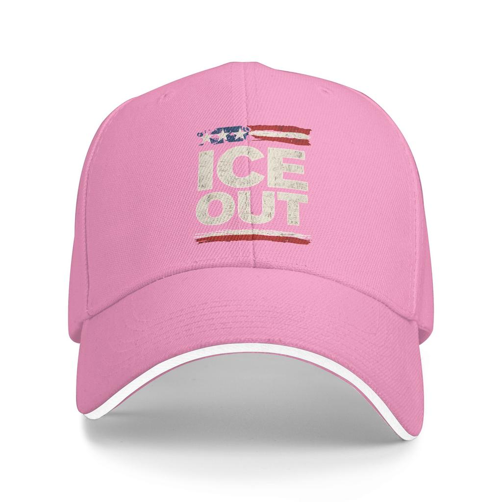Ice Out Flag US Baseball Cap  y2k Cute Female Male Hip Hop Hats Sun Visor Custom DIY Outdoor Gym Baseball Caps Gift