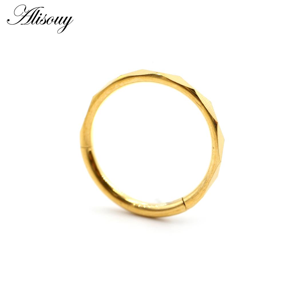 Alisouy 1PC Edelstahl Unregelmäßige Abschnitt Runde Scharnier Clicker Nase Septum Ring Hoop Knorpel Ohrring Körper Piercing Schmuck