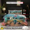 Cute Turtles Pattern 3D Printed Duvet Cover Set Cartoon Couple Style Bedding Set Soft Comfortable Luxury Quilt Cover Pillowcase