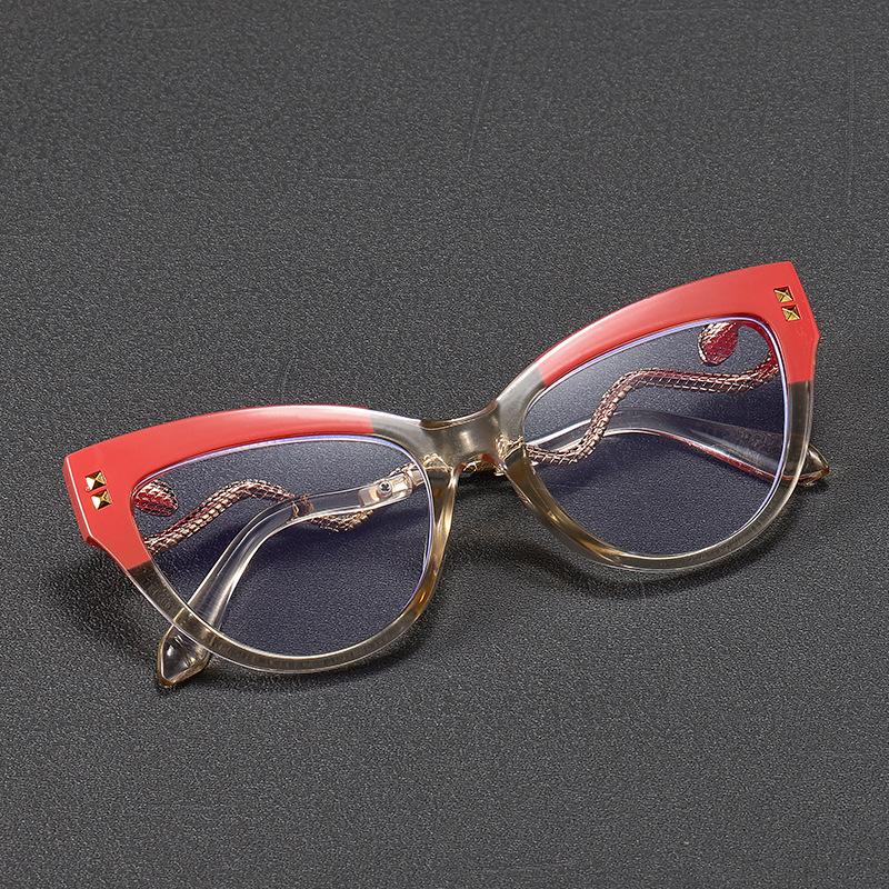 Cat Eye Snake Reading Eye Glasses Women Myopia Customize Prescription Optical Anti Blue Light Frame Pphotochromic 1.0 To 4.0