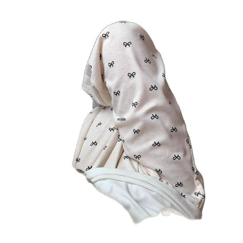 Petite Korean Bow Wide Leg Printed Pants - Slimming Drape Design for Spring/Autumn