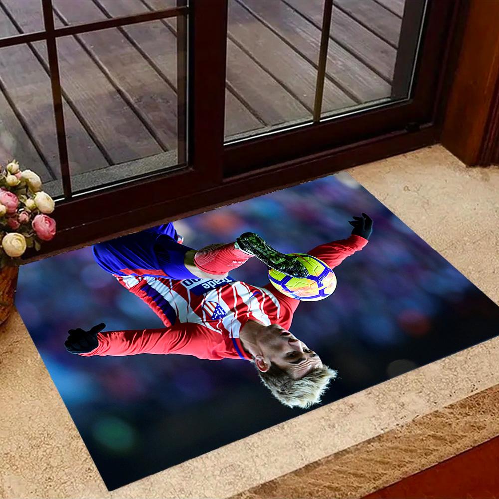 Atletico Madrid Player Floor Rug Office Rug Perfect for Outdoor Game Room Kitchen Bedrooms Anti-slip Rug Anime Office Decor Perfect Gift for Women/Men