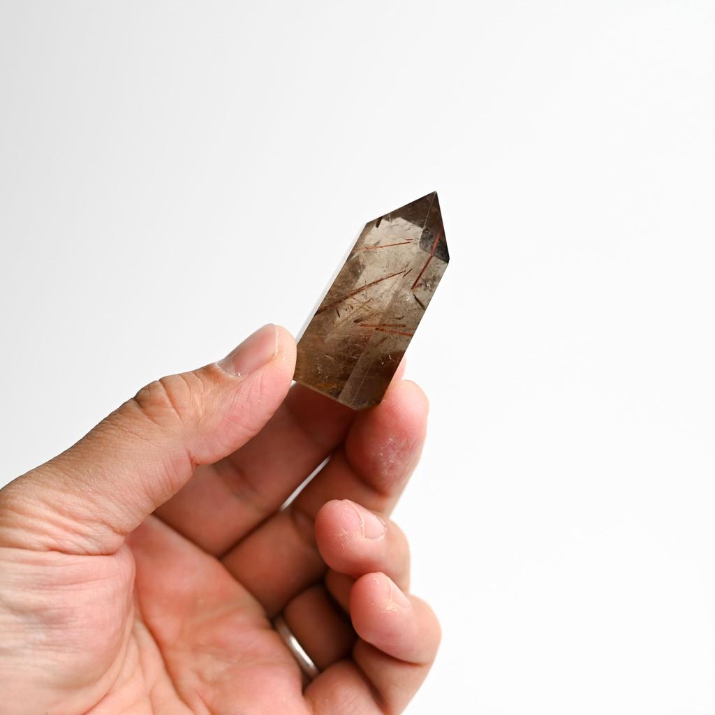 Rutile Quartz Point Golden Needle Good Career Power Luck Charm [Eigado] 53mm, Quartz, Fortune, Luck, Stone, 2512-point-Rut-07