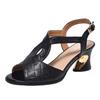 Soft leather sandals summer new thick heel with Roman medium heel with skirt high heel sandals