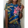 Creative 3D Printed Short Sleeved T-shirt Fashionable Comfortable Soft Breathable Large Loose Womens T-shirt