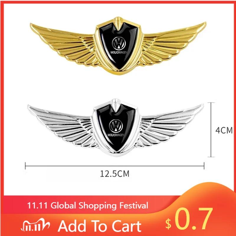 Neu Heiß 2025 Neu 3D Flügel Metallschild Logo Metallaufkleber Dekorieren Auto Zubehör Für Volkswagen R-Line GTI T5 Golf T-ROC R