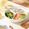 Round Divided Food Tray White Ceramic Salad Plate Grid-shaped Dinner Plate  Coffee Shop Decor