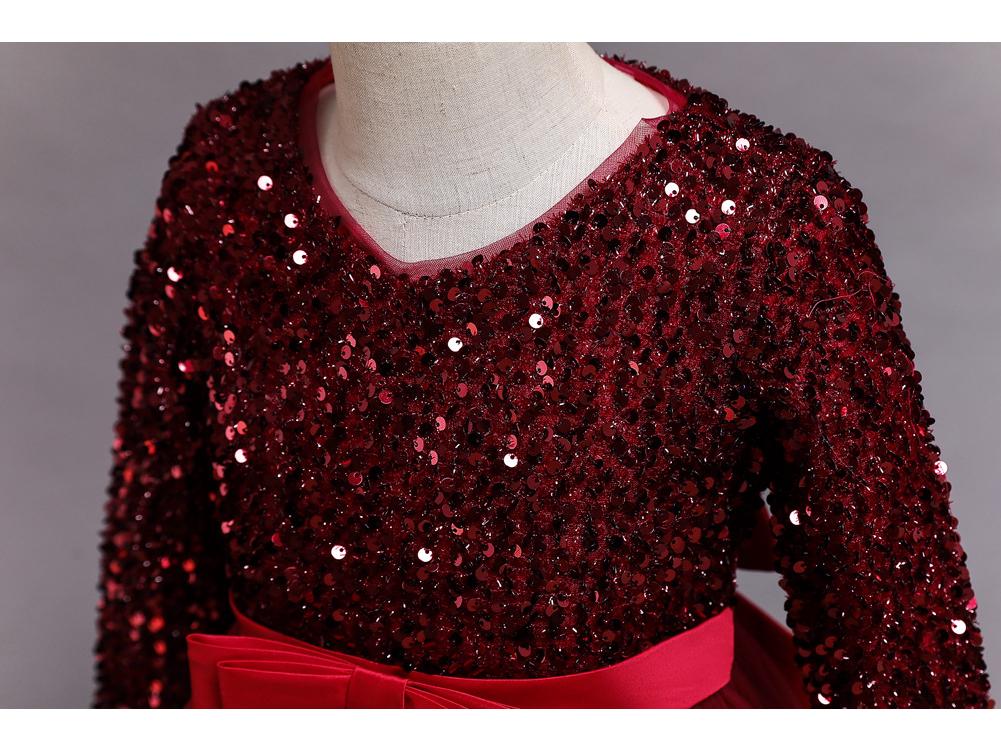 Girls' Sequin Princess Evening Gown for Birthdays and Performances