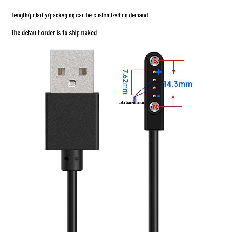 Smartwatch Charging Cable: 4P2P Pin, 2/4 Core, Magnetic Charger
