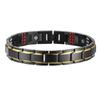 Herren Schwarzes Armband Goldfarbe Gesundheitsenergie Germanium Edelstahlarmband 4 IN 1 Magnetische Gesundheitsarmbänder für Herren Schmuck