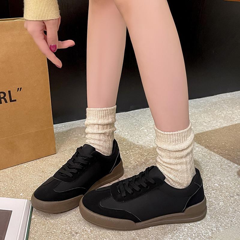 Women‘s Shoes Spring Retro German Training Sports Casual Thick-Soled Gump Board White.