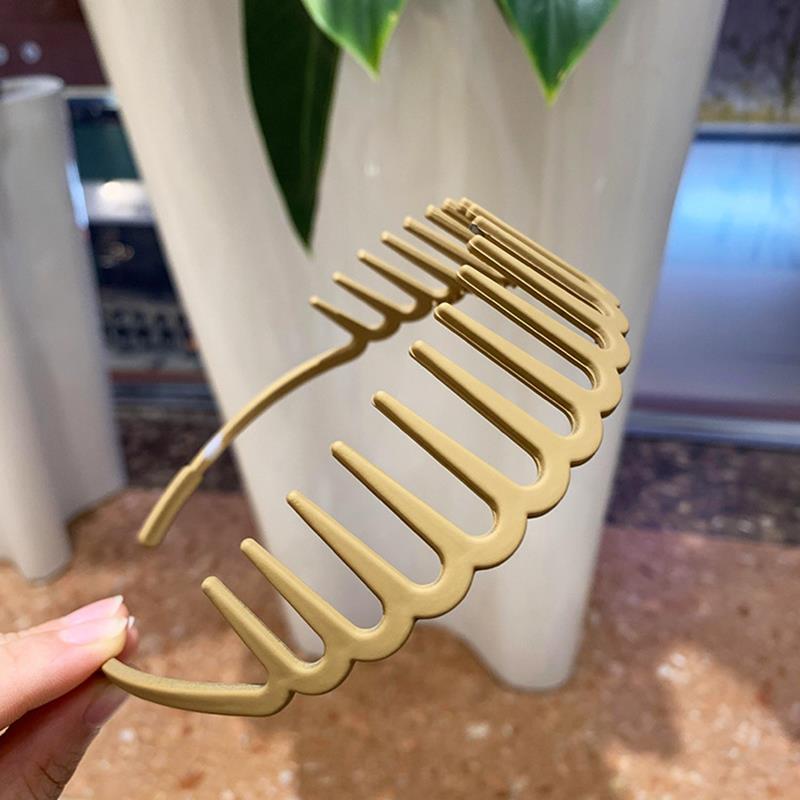 Koreanische Damen Haarkamm Rutschfestes Stirnband Kunststoff U-Form Haarreifen Einfarbig Feste Zähne Haarbänder Kopfschmuck Haaraccessoires