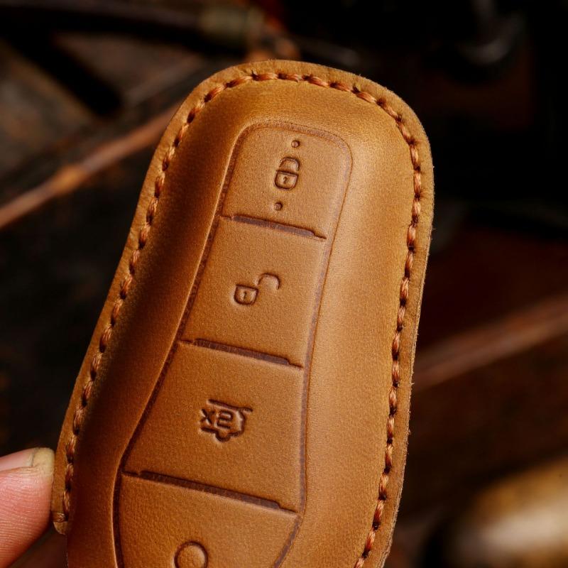 For BYD Dolphin Tang Qin Han Song Car Key Case Cowhide Key Anti Scratch and Wear-resistant Key Cover Shell Protector Accessories
