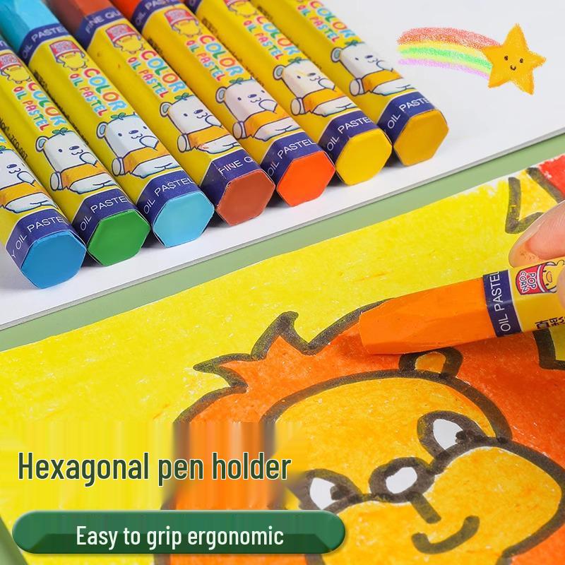 Sechseckige waschbare Ölpastellkreiden - Wischfest für Kinder, Erhältlich in 12/24/36/48 Farben