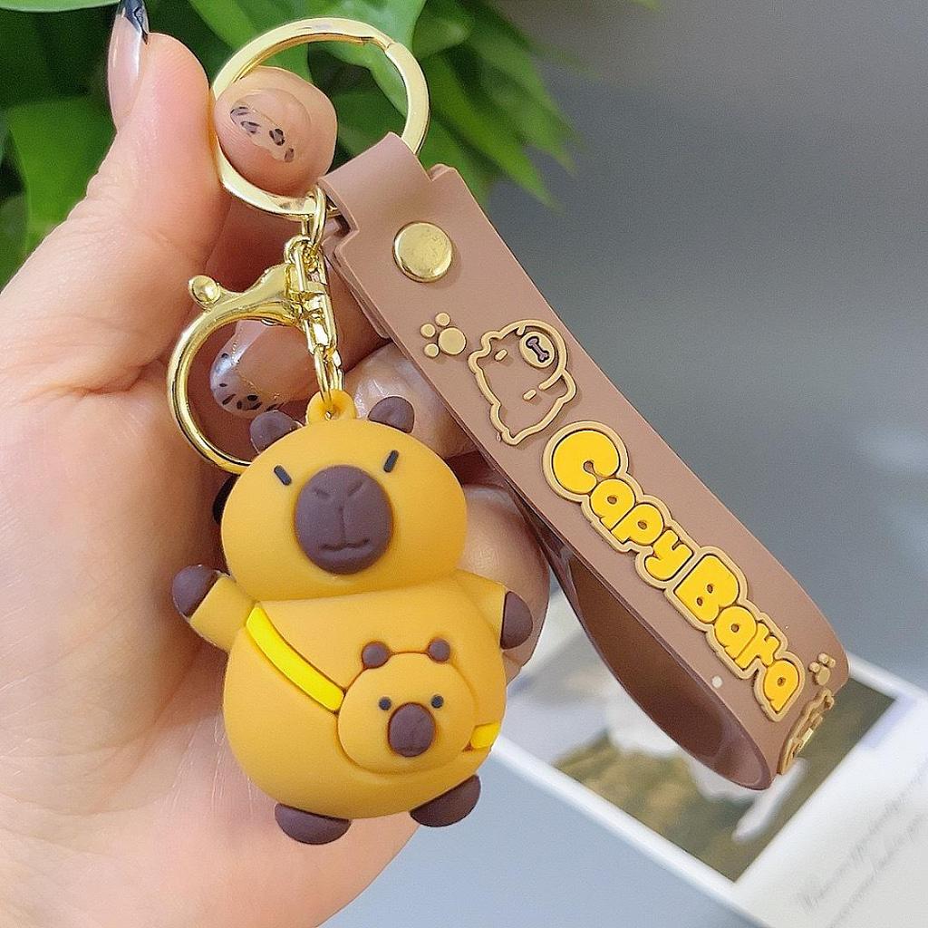 Set Creativo di Portachiavi Peluche Capibara: Ciondolo Carino per Coppia per Borse e Chiavi dell'Auto