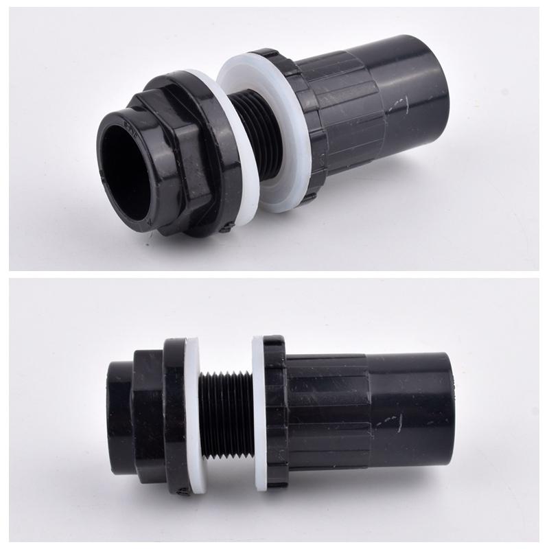 1Pc 20/25/32/40/50mm PVC Water Tank Connector, Thicken Fish Tank Drain Joint Aquarium Inlet Outlet Supply Pipe Joint Fittings