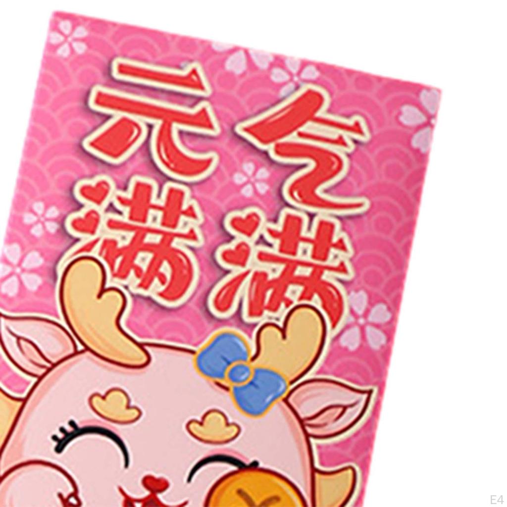 6 Stück Chinesisches Mondjahr Rote Umschläge Glücksgeld Geschenke Präsent Beste Wünsche Drache Hong Bao